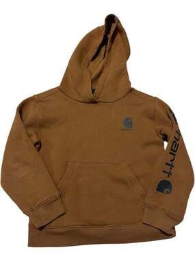 Carhartt Kids Brown Logo Hooded Sweatshirt